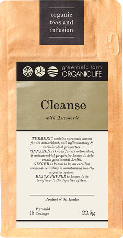 CLEANSE WITH TURMERIC – USDA Organic Certified Herbal Infusion Tea [ Turmeric, Cinnamon, Ginger, Black Pepper ]
