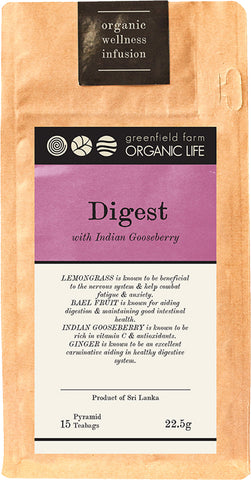 DIGEST : USDA Certified Organic Herbal Infusion Tea (  Lemongrass, Indian Gooseberry, Bael Fruit, Ginger )