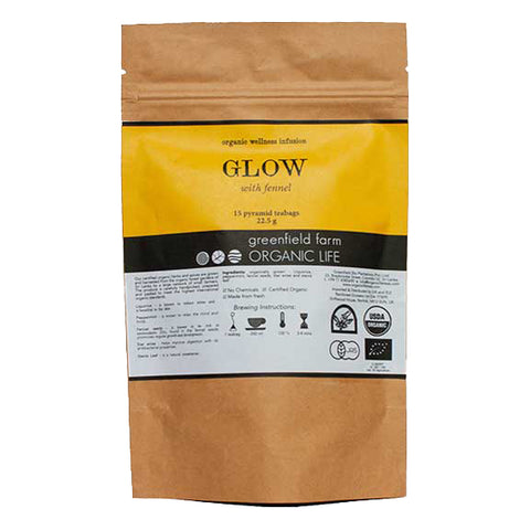 GLOW WITH STAR MIX – 15 NON-WOVEN PYRAMID TEA BAGS-Organic USDA Certified