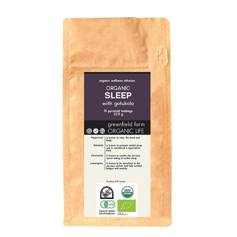 SLEEP WITH GOTUKOLA – Organic USDA Certified Herbal Infusion [ Chamomile, Peppermint, Lemongrass, Gotukola (Centella Asiatica) ]
