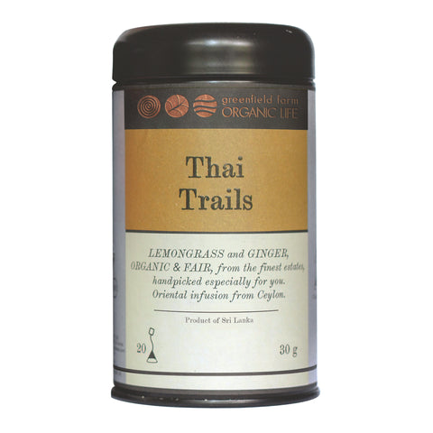 THAI TRAILS-Organic USDA Certified Herbal Infusion Tea [ Lemongrass & Ginger}